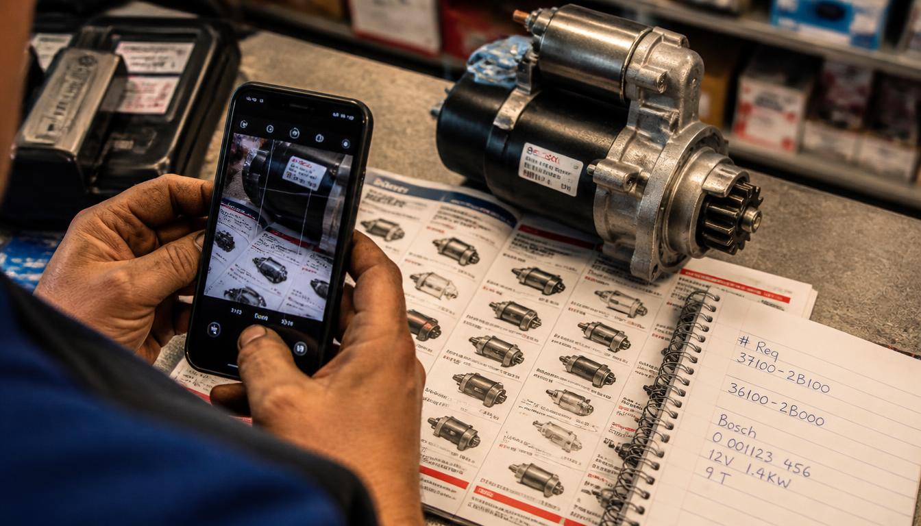 Verificación de un repuesto automotriz antes de comprarlo
